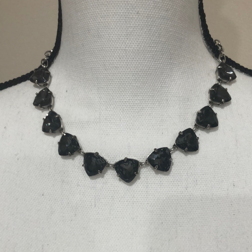 Stella & Dot Somervell Silver and BlackNecklace